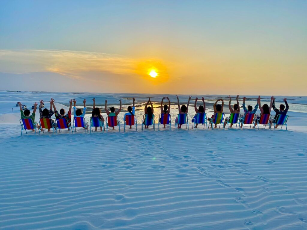 Pôr do sol nos Lençóis Maranhenses