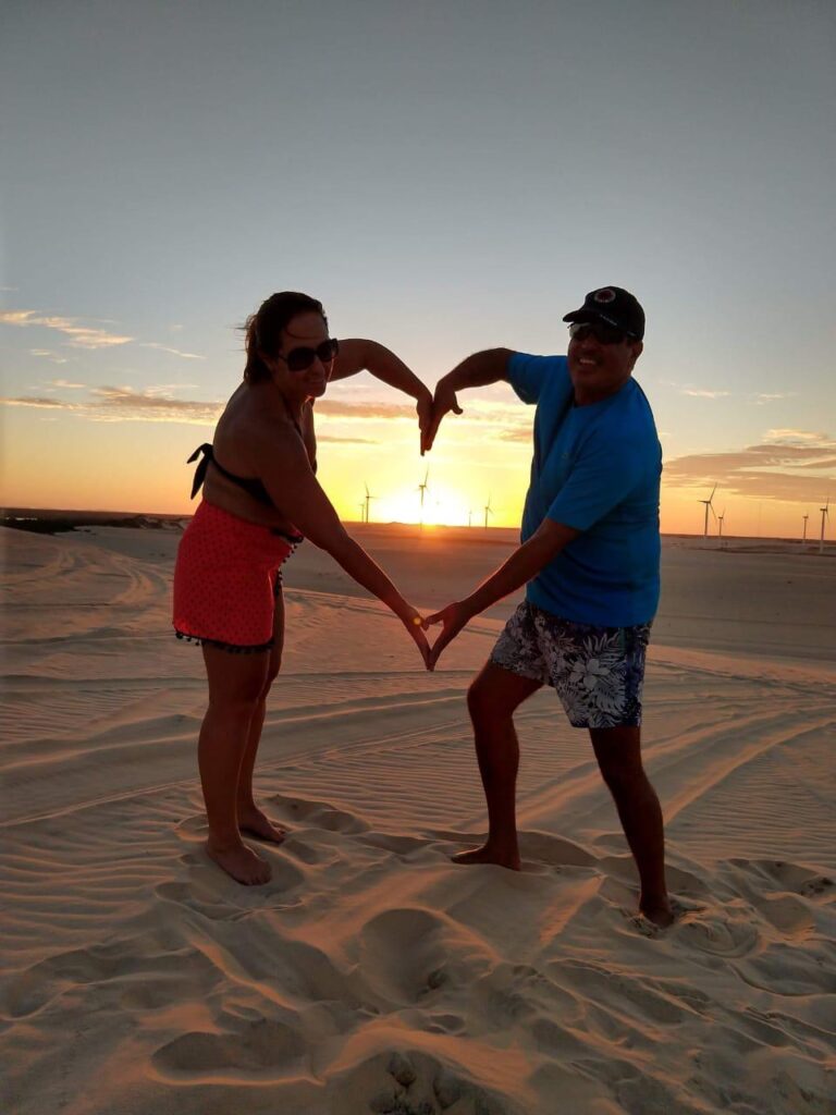 Pôr do sol em Atins visto das dunas dos Lençóis Maranhenses